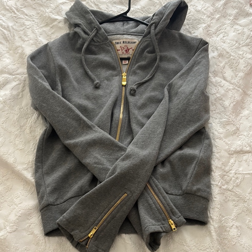 True Religion Gray Kids Jacket with Gold Accents